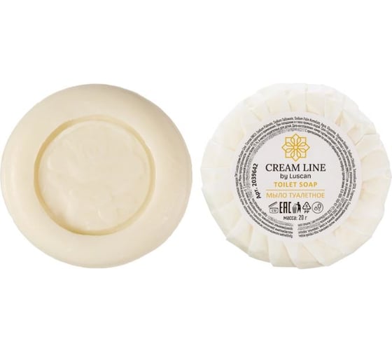 Туалетное мыло LUSCAN Cream Line, круглое 20 гр, 350 шт/уп 2039642