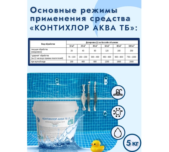 Быстрый хлор ООО Континент Контихлор-Аква ТБ 5кг (табл. 20гр) 00-00002346