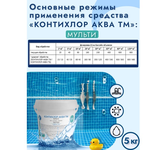 Мультитабс ООО Континент Контихлор-Аква ТМ 5кг (200гр) мультитабс 5в1 00-00002342