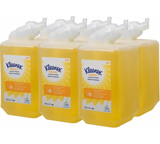 Жидкое пенное мыло Kimberly-Clark Kleenex Botanics Luxury Foam Hand Wash картридж, желтый, 1 л 6385