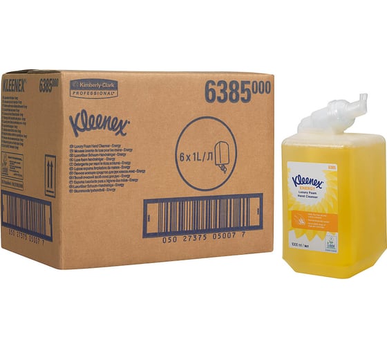 Жидкое пенное мыло Kimberly-Clark Kleenex Botanics Luxury Foam Hand Wash картридж, желтый, 1 л 6385