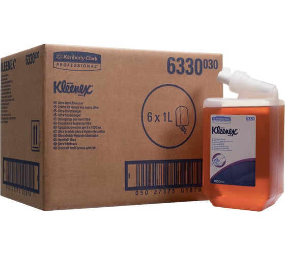 Жидкое мыло для рук Kimberly-Clark Kleenex Ultra картридж, янтарный, 1 л 6330