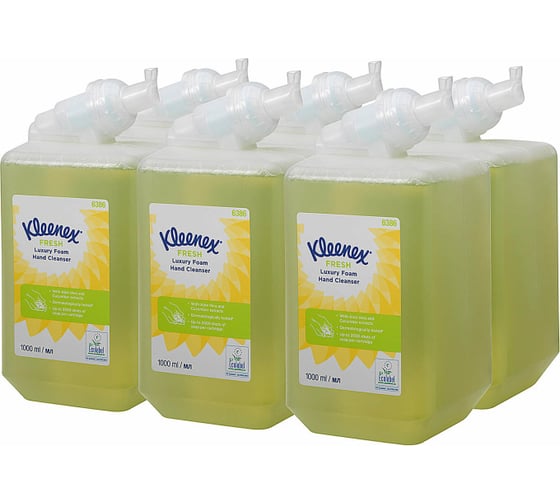 Жидкое пенное мыло Kimberly-Clark Kleenex Botanics Luxury Foam Hand Wash картридж, зеленый, 1 л 6386