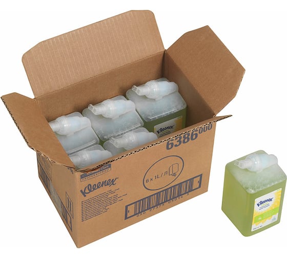 Жидкое пенное мыло Kimberly-Clark Kleenex Botanics Luxury Foam Hand Wash картридж, зеленый, 1 л 6386