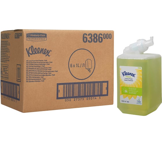 Жидкое пенное мыло Kimberly-Clark Kleenex Botanics Luxury Foam Hand Wash картридж, зеленый, 1 л 6386