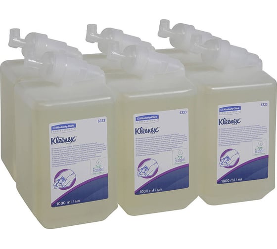 Жидкое мыло для рук для частого использования Kimberly-Clark Kleenex картридж, прозрачный, 1 л 6333