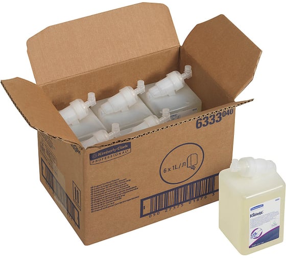 Жидкое мыло для рук для частого использования Kimberly-Clark Kleenex картридж, прозрачный, 1 л 6333
