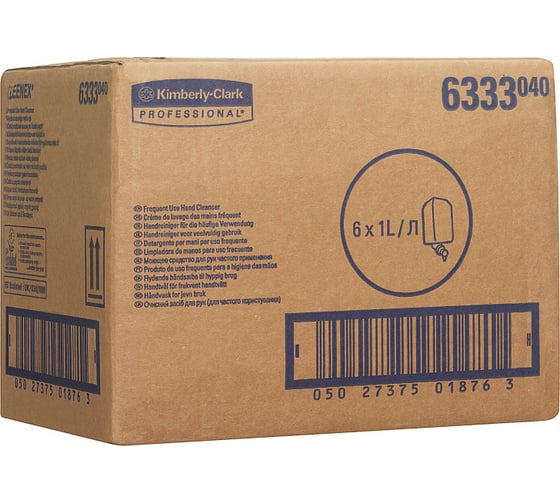 Жидкое мыло для рук для частого использования Kimberly-Clark Kleenex картридж, прозрачный, 1 л 6333