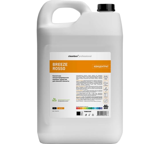 Кислотное концентрированное моющее средство для ванной комнаты CleanBox Professional Professional BREEZE ROSSO (5л) концентрат 13675 1