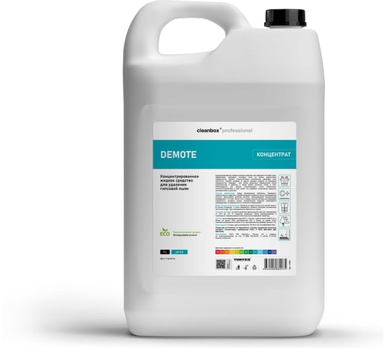 Нейтральное универсальное моющее средство CleanBox Professional от минеральных загрязнений/ Концентрированное жидкое средство для удаления гипсовой пыли Professional DEMOTE (5л) 13565