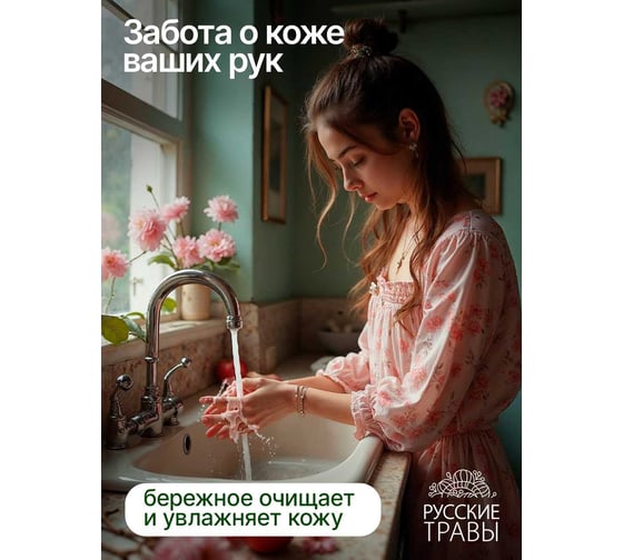 Мыло жидкое перламутровое Золушка Русские травы, 5 л, Яблоневый цвет, кан. пнд К-11-6