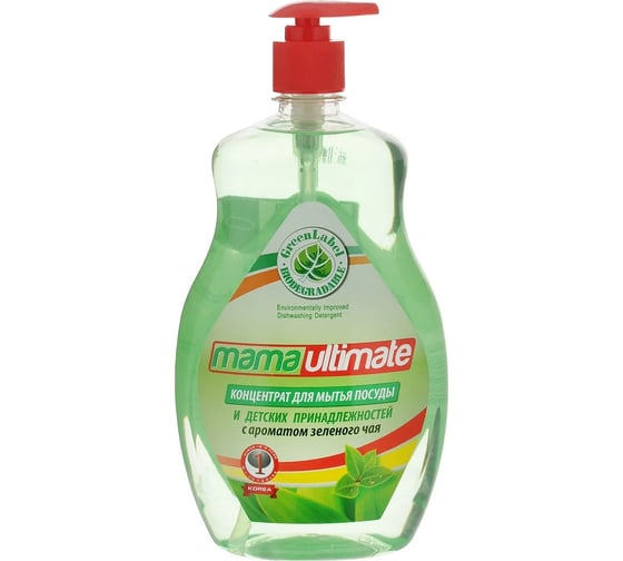 Концентрат для мытья посуды Mama Ultimate Зелёный чай Бутылка 1000 мл 8809193049139 1