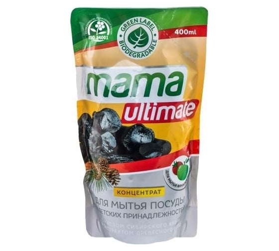 Концентрат для мытья посуды Mama Ultimate Уголь 400 мл, запасной блок 8803720020066 1