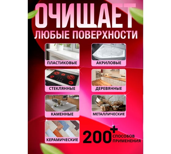 Розовая паста универсальная для уборки дома, кухни, посуды, ванны и туалета Сорбсил 0.4л 4607002307913
