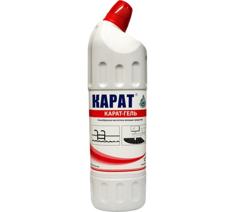 Чистящее средство для сантехники, ванной, раковины, душевой кабины Карат ГЕЛЬ 1 л 4607002304080