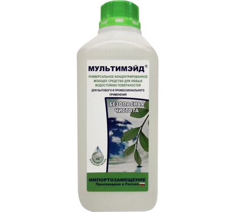 Универсальное моющее средство Мультимэйд для уборки на производстве, в офисе и дома, 1 л еврофлакон 4607002302505