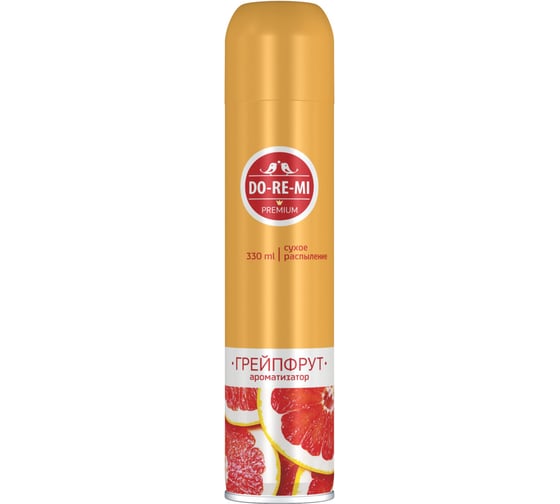 Освежитель воздуха аэрозольный с сухим распылением DO-RE-MI 330мл Грейпфрут, ш/к 32261 701286 1