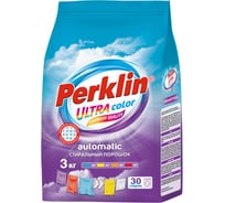 Стиральный порошок Perklin автомат 3 кг ULTRA Color, улучшенная формула, универсальный, 700606