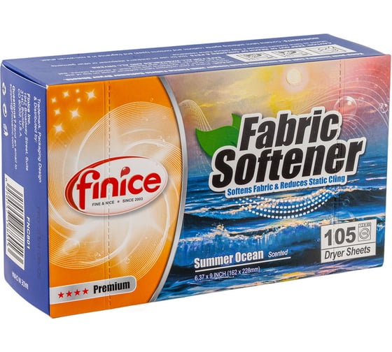 Кондиционер для белья листовой ALMIN 105 шт, для сушильных машин, летний океан БХ-801105 1