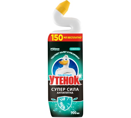Чистящее средство для унитаза ТУАЛЕТНЫЙ УТЕНОК Антипятна, 900 мл 865205