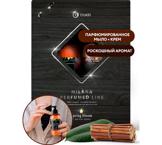 Подарочный набор Grass Milana perfumed line Spring Bloom с маслом герани 125656