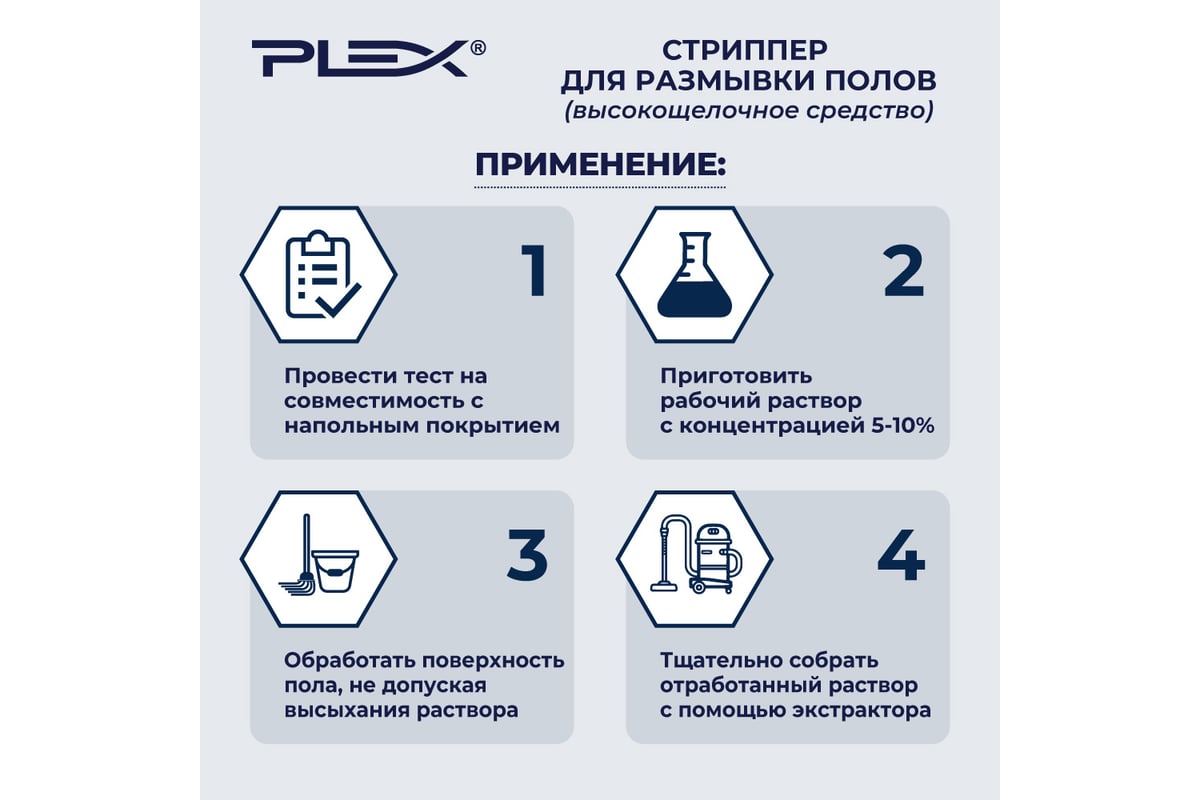 Высокощелочное средство для глубокой очистки полов PLEX 5 л УТ000005589 -  выгодная цена, отзывы, характеристики, фото - купить в Москве и РФ