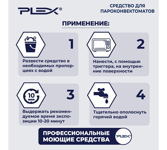Средство для пароконвектоматов PLEX щелочное, низкопенное, 5 л УТ000005628
