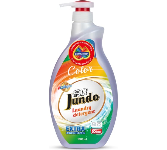 Концентрированный гель для стирки цветного белья Jundo Color 65 стирок, 1 л 4903720020074