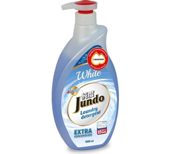 Концентрированный гель для стирки белого белья Jundo White 65 стирок, 1 л 4903720020067