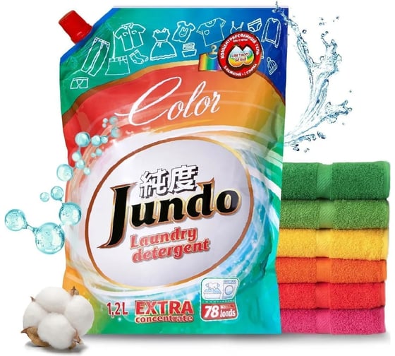 Концентрированный гель для стирки цветного белья Jundo Color 78 стирок, 1200 мл 4903720020142