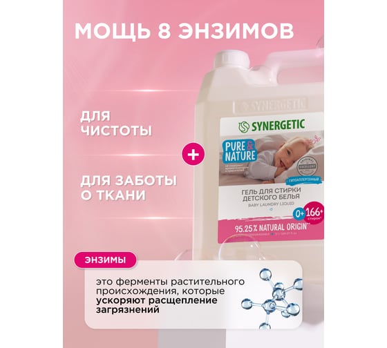 Гель для стирки детского белья SYNERGETIC 5 л 4623722258182 109501