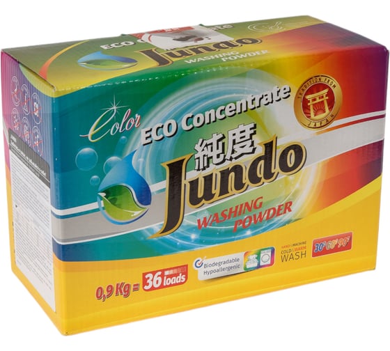 Экологичный концентрированный порошок для стирки цветного белья Jundo Color 900 гр 4903720020104