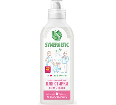 Гель для стирки белого белья SYNERGETIC 750 мл 4607971450030 109751