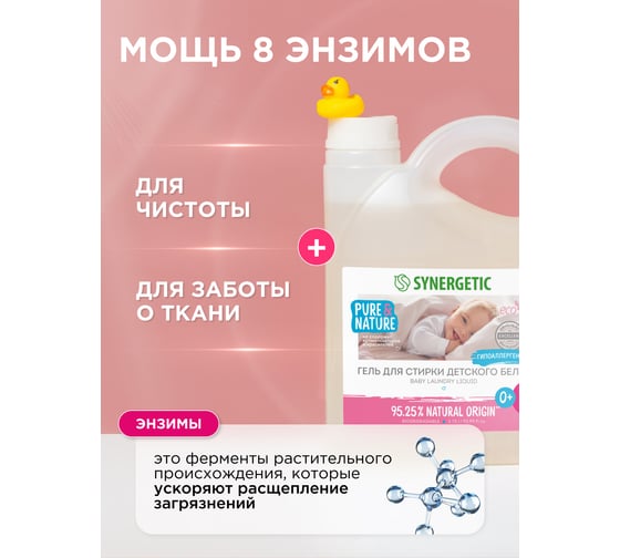 Гель для стирки детского белья SYNERGETIC канистра ПЭ 2.75 л 4623722441812 109271