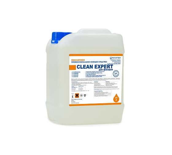 Концентрированное кислотное моющее средство для помывки фасадов зданий Чистый Урал Clean Expert от высолов, 10л 4631175913732 1