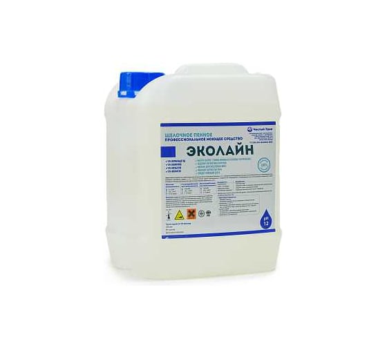 Щелочное пенное моющее средство для использования в автоматических моечных машинах, поломоечных машинах для удаления комбинированных загрязнений Чистый Урал Эколайн 10л 4631175913787 1