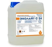 Концентрированное жидкое кислотное пенное средство для удаления минеральных и органических отложений Чистый Урал Эколайт С-34 10л 4631175913503