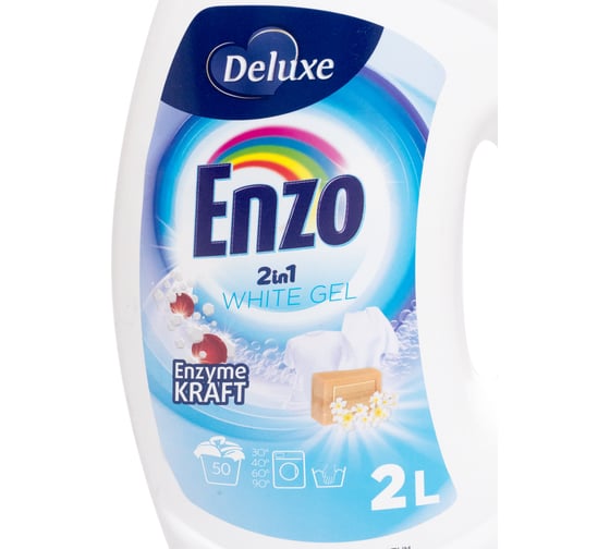 Жидкое средство для стирки белых тканей ENZO DELUX WHITE 2 л 1/6 БХ-12014