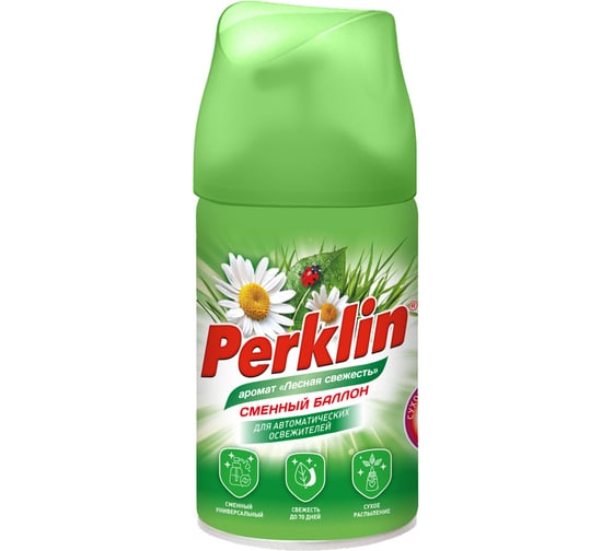Сменный баллон Perklin 250мл, Лесная свежесть, для автоматических освежителей, универсальный 609799