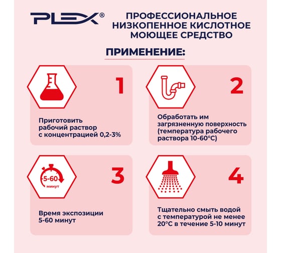 Кислотное низкопенное моющее средство для CIP-мойки PLEX 1 л УТ000005602