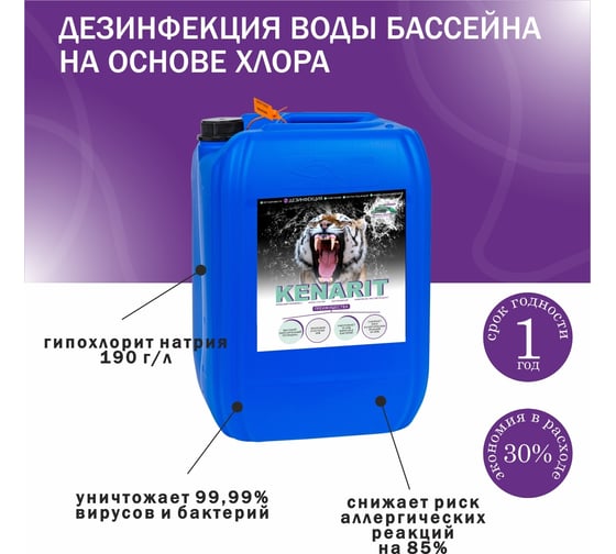 Средство для дезинфекции КЕНАЗ КЕНАРИТ 190 г/л, 30 л 809141