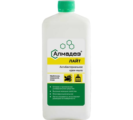 Антибактериальное мыло-крем АЛМАДЕЗ Лайт 1 л крышка МАЛ-03
