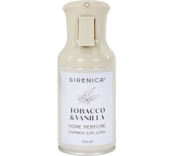 Освежитель воздуха парфюм для помещений аэрозольный Sirenica 250мл TOBACCO & VANILLA, ЧЕСТНЫЙ ЗНАК, 701560