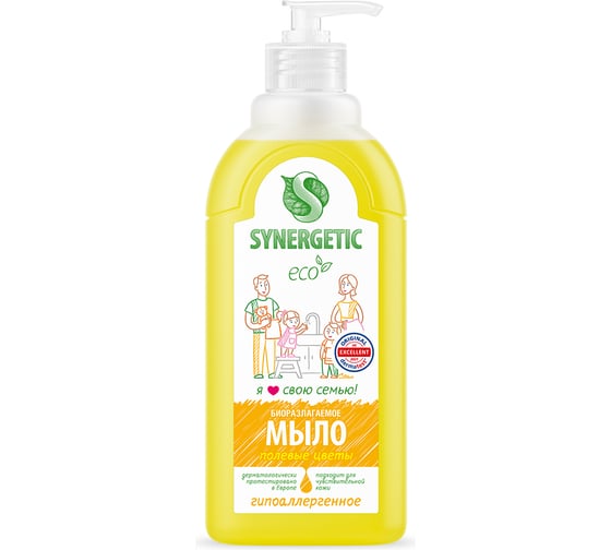 Жидкое мыло Synergetic Полевые цветы, дозатор, 500 мл 4623722258441 105056 105056/14