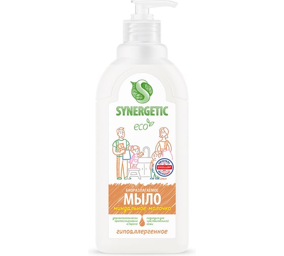 Жидкое мыло Synergetic Миндальное молочко дозатор, 500 мл 4623722258465 105058/6