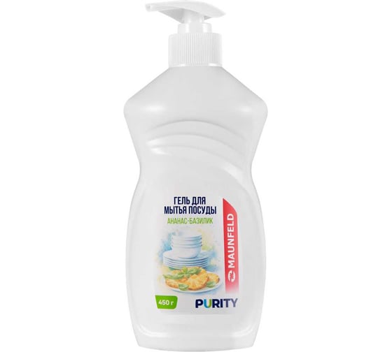 Гель для мытья посуды MAUNFELD Purity ананас и базилик 450г MVM450PB