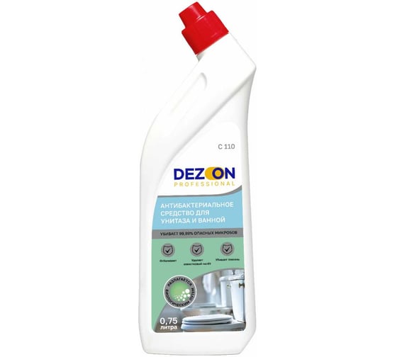Гель для мойки санитарных зон DEZON Дезон C110 0.75 кг, хлор, щелочное, со скошенным носиком, готовое средство C110-075