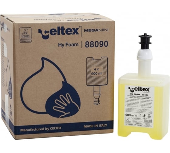 Пенное мыло Industrie Celtex Foam Soap 4 картриджа х 900 мл С88090