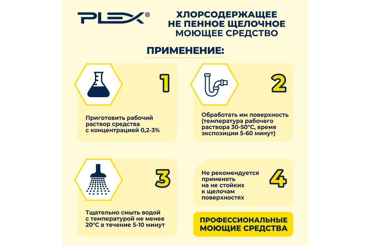 Средство для CIP моек PLEX хлоросодержащее, не пенное, 5 л УТ000005719 -  выгодная цена, отзывы, характеристики, фото - купить в Москве и РФ