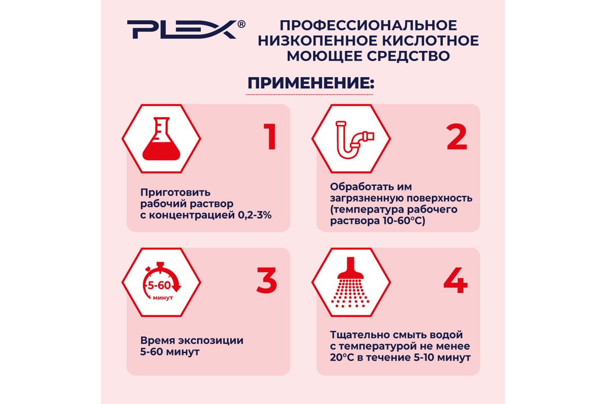 Кислотное низкопенное средство для CIP-мойки PLEX 5 л УТ000005603 -  выгодная цена, отзывы, характеристики, фото - купить в Москве и РФ